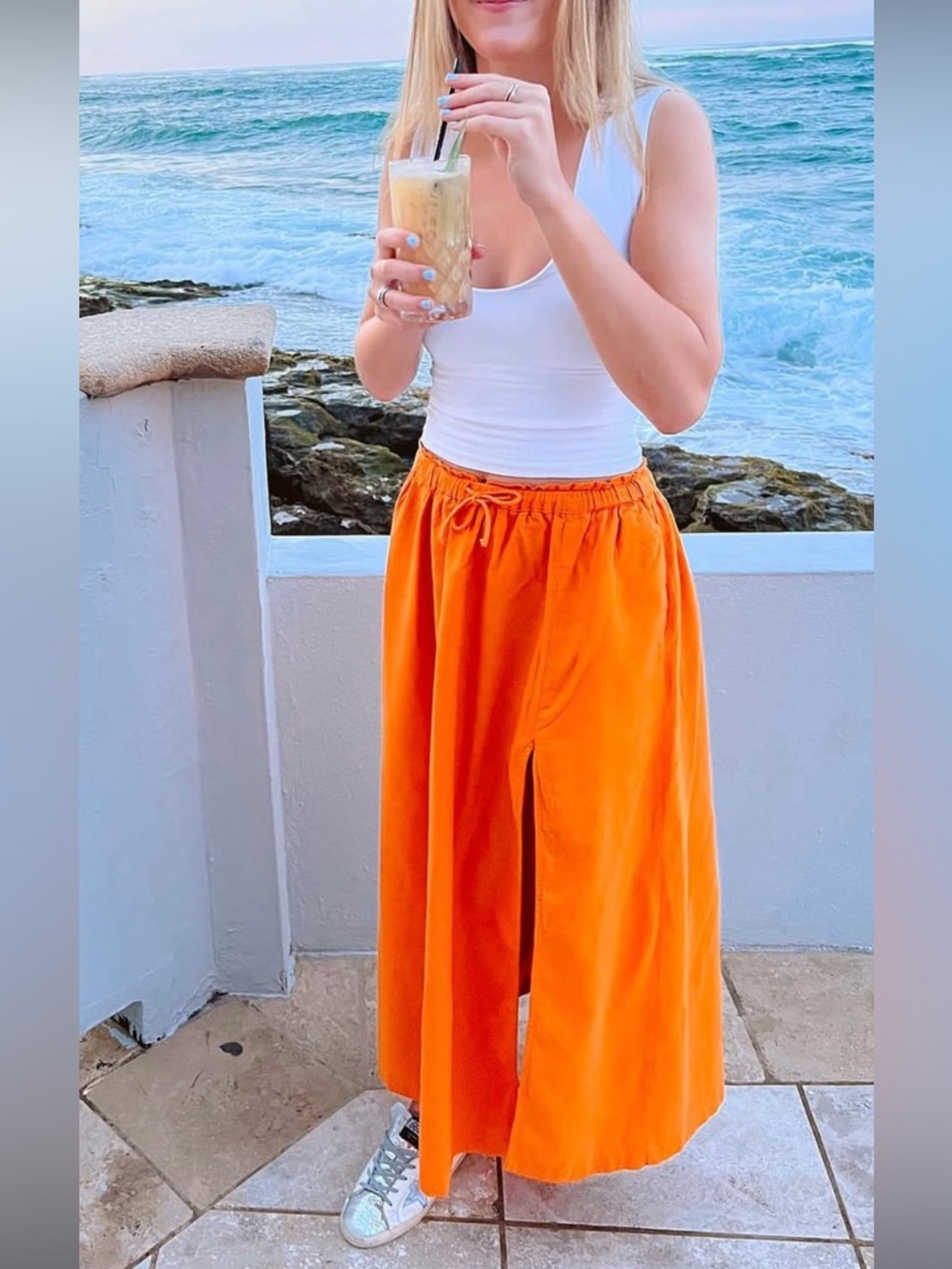 Abercrombie & Fitch Orange Maxi Skirt